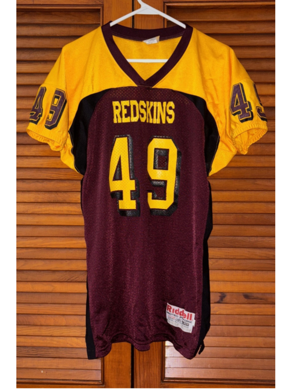 RIDDELL OFFICIAL REDSKINS GAME WORN FOOTBALL JERSEY NO 49 YOUTH 2XL